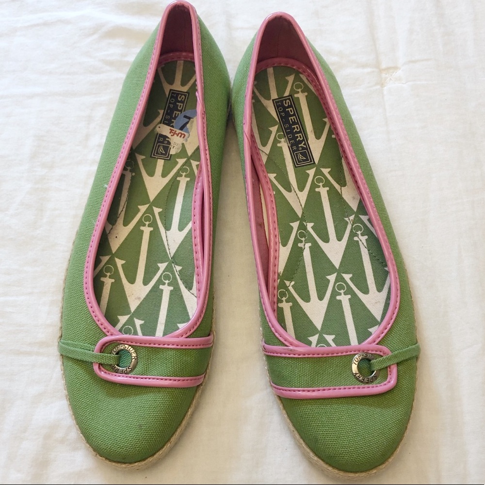 Sperry green flats size 7.5